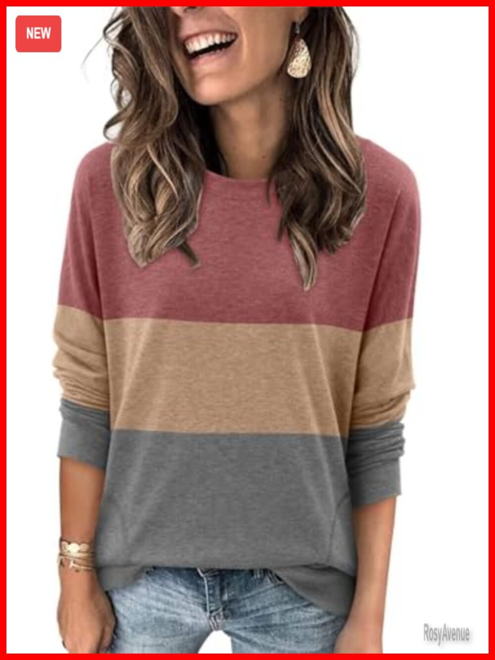 Women's Tunic Sweatshirt Long Sleeve Pullover with Pockets Loose Fit Casual